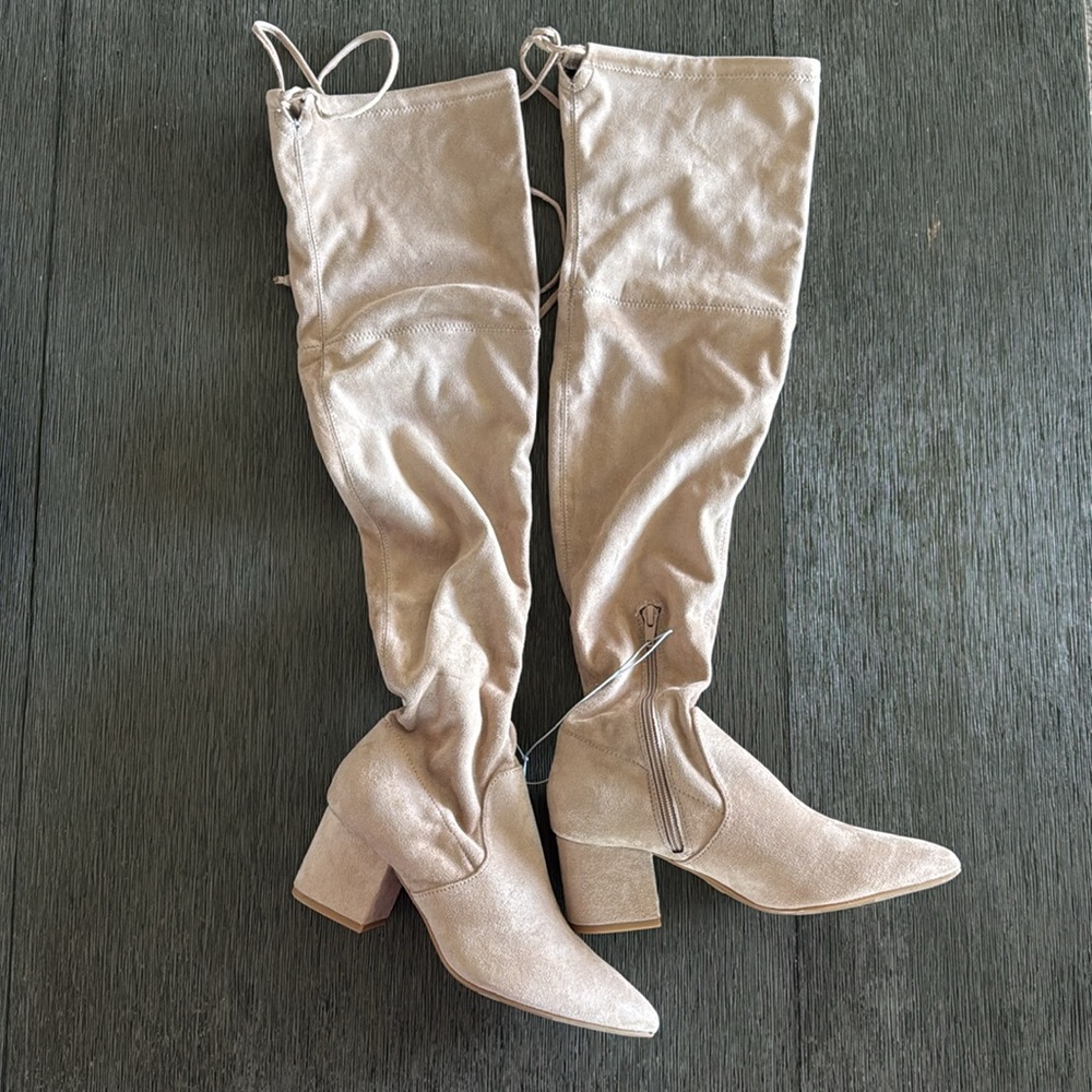 A New Day Women's Greta Tall Dress Boots - Beige size 6 - Picture 3 of 8